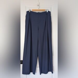 Halara High Waisted Wide Leg Waffle Pants Dark Blue Size 1X
